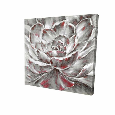 FONDO 12 x 12 in. Grey & Pink Flower-Print on Canvas FO2789213